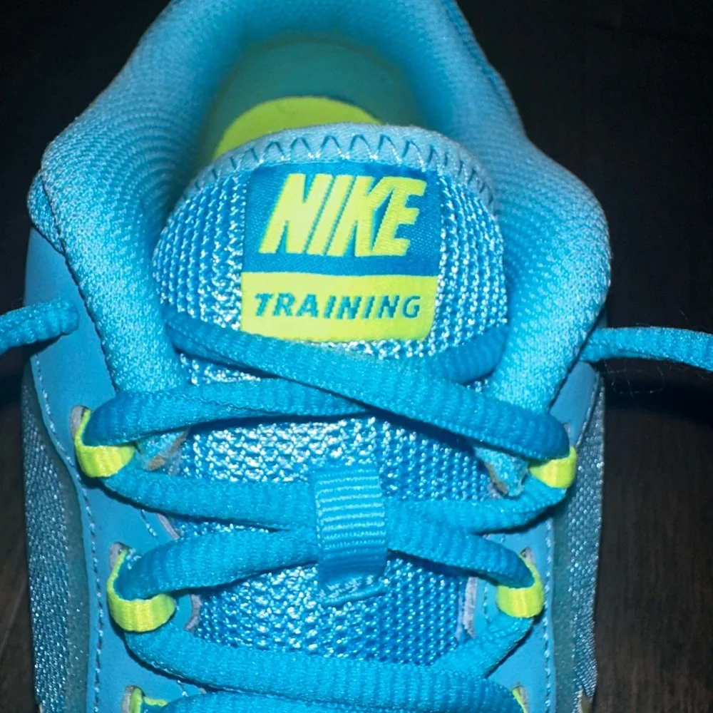 Nike Flex Trainer 4 Athletic Sneaker Running Gym Shoe Neon Blue Yellow Size 7.5